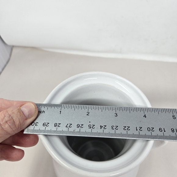 Graf Handmade Pottery Vase Pitcher Hand Painted White & Delicate Flowers Floral - Picture 10 of 11